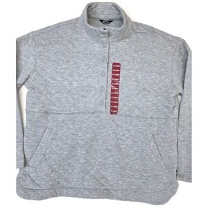 Eddie Bauer Light Gray Pullover Sweatshirt with Red Size Tape